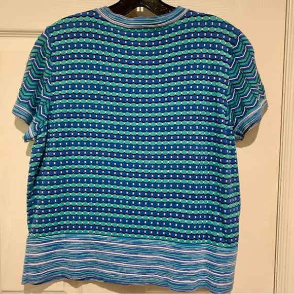 Axcess Liz Claiborne Company Short Sleeve Button Front Multi-color Top XL NWT - Picture 2 of 10